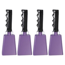 9inch Cow Bells for Football Games, 4pcs Cowbells for Sporting Events, Purple