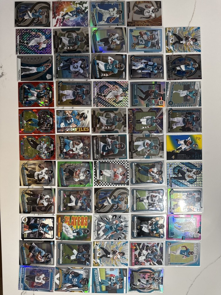 Jacksonville Jaguars Travis Hunter RC Prizm Chrome Optic BTJ 53-card lot
