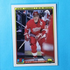1990-91 Bowman Hat Tricks #5 Steve Yzerman - Detroit Red Wings
