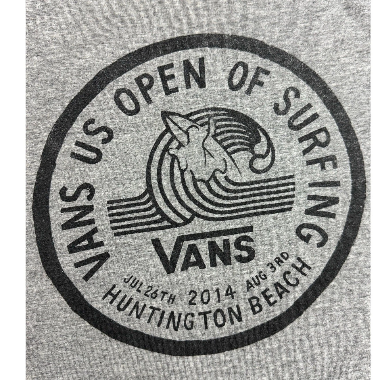 Vans US Open of Surfing 2014 Tank Top Gray Mens XL Huntington Beach Graphic