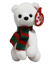 Baby Beanies (Ornaments) - Alpine the Christmas Polar Bear, MWMT Stuffed Animal
