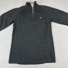 Polo Jeans Quarter Zip Sweater Kids L Black Ribbed Cotton Americana Classic