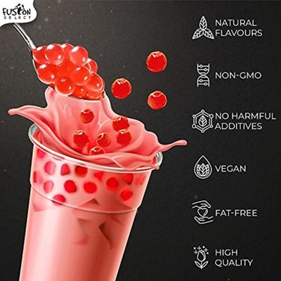 Popping boba, a fruit tea snack topping (490g, strawberry flavor)