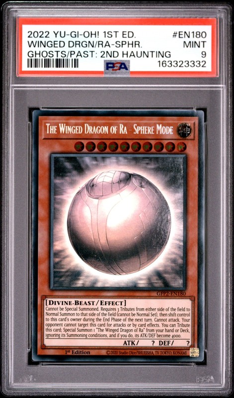 The Winged Dragon Of Ra-Sphere Mode GFP2-EN180 Ghost Rare 1st Yugioh PSA 9 *332