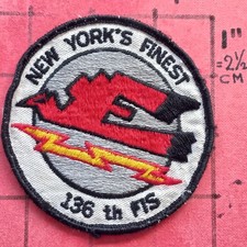 ORIGINAL PATCH USAF US AIR FORCE 136 FIS FIGHTER INTERCEPTOR SQ F-4 PHANTOM ERA