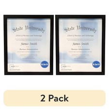  2 Pack 8.5x11 Document Picture Frame Certificate Wall Home Office Decor, Black