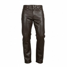 Ricano Jeanshose, Lederhose 101 Paul Jeans Büffel Nappa Leder in braun