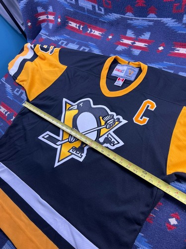 Vtg 90s CCM Mario Lemieux #66 Pittsburgh Penguins NHL Hockey Jersey MiCanada L - Picture 6 of 13