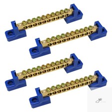 4PCS Grounding Bus Bar 10 Positions Electrical Ground Bus Bars Brass Wire Screw