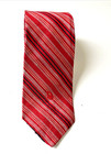 VTG Christian Dior Cravates Tie Red Stripe Silk Repp Monogram Classic Paris USA