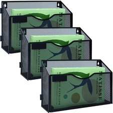 3 Packs 1 Tier A4 Mesh in Tray Hanging Wall File Holder Magazine Document Hol...