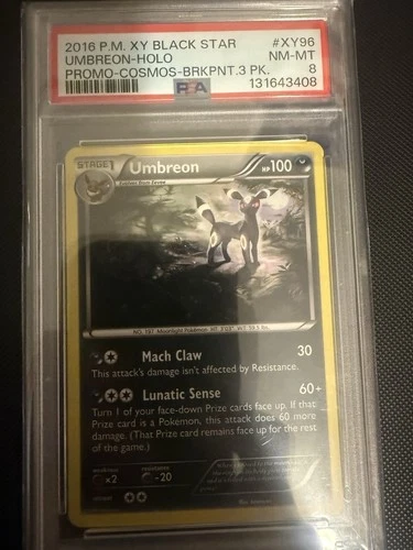 2016 POKEMON XY BLACK STAR PROMO COSMOS-BREAKPOINT 3 PACK UMBREON-HOLO PSA 8