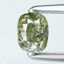 1.04Ct Rare 100% Natural No Treated I-1 Cushion Fancy Yellowish Green Diamond