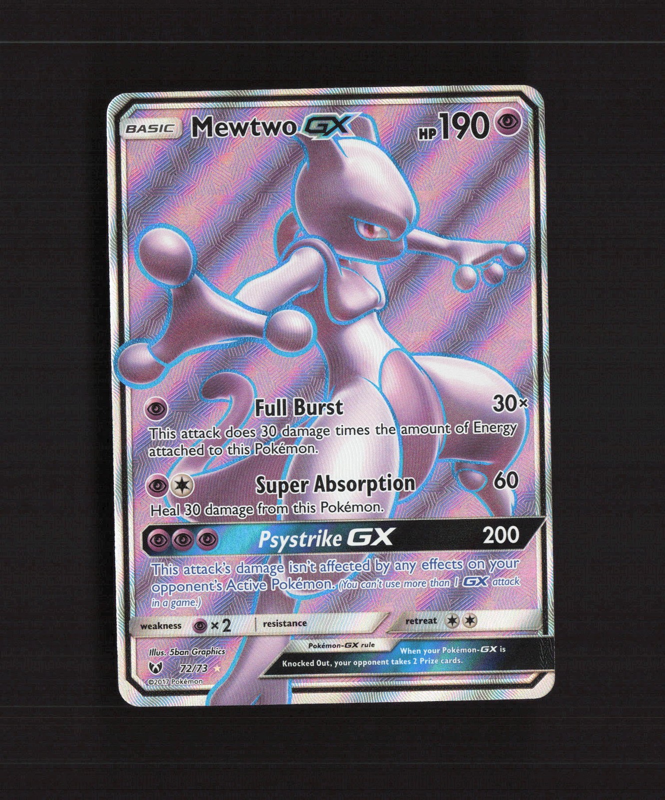 Mewtwo GX 72/73 Shining Legends Full Art Ultra Rare Holo Pokemon Card NM