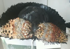 ANN ALBRIZIO FEATHER HAT HANDMADE! VERY RARE, VERY DETAILED! WORLD FAMOUS LADY👍