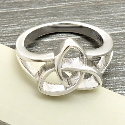 Solid 925 Sterling Silver Celtic Knot Handmade Ring Jewelry Wedding Ring For Her - Picture 5 of 11
