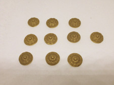  Zierrosette Messing D=21 mm dekorieren Landhaus restaurieren Scheibe antik rar