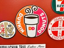 Handmade Dunkin' Donuts Acrylic & Vinyl Sign - America Runs On It!