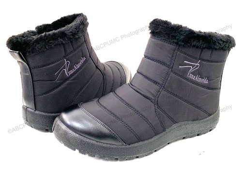 Women's Winter High Ankle Top Boots Fur Waterproof Zipper Snow Warm Anti-Slip - 第 4/23 張圖片