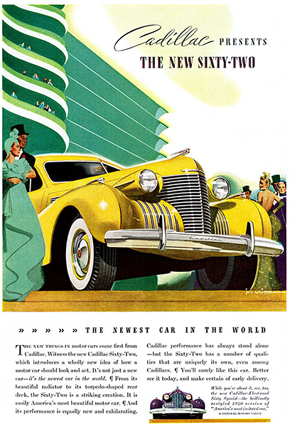 1940 Cadillac Sixty-Two - Promotional Advertising Poster | eBay