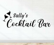 Custom Wall Sticker Art Decal wallart Bar pub cocktail drinks girly