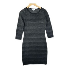 Calvin Klein Women's Dress Black Striped Glitter Size Medium
