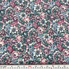 Vintage Springs Industries Florals on Green Cotton Fabric by the HALF YARD 18x45