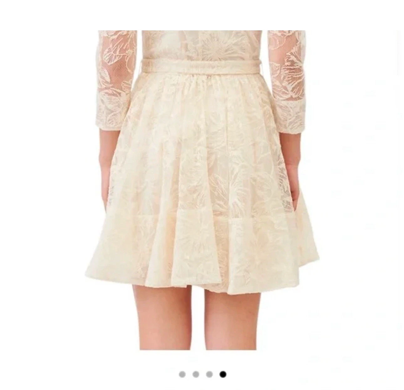 OFF WHITE Abito Maje avorio bianco sporco nuovo pizzo taglia 10 nubilato sposa festa natale