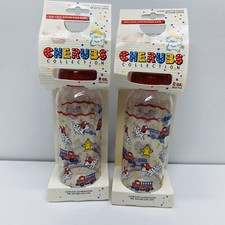 Playtex Cherubs 2 Baby Bottles Dalmations Firefighters NEW UNUSED 1990