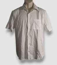  75 Calvin Klein Men's White Stripe Short Sleeve X Extra Slim Fit Shirt Size M