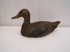 N3 Ancien leurre canard appelant de chasse en bois sculpté peint art populaire