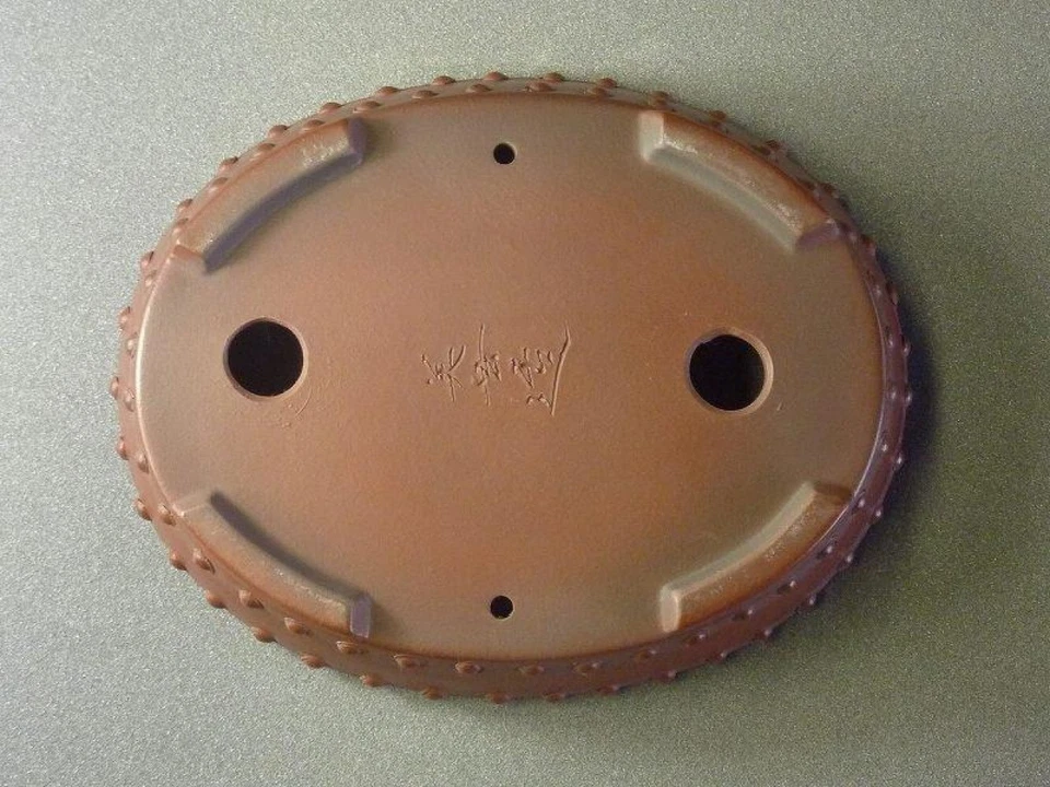 Бонсай горшок Tokoname BIGEI овальный горшок W16,3 см D12,8 см H3,5 см коричневый без лазурита - Изображение 4 из 4