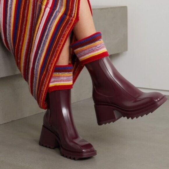 Chloe Betty Rain Boots Burgundy 38 | eBay Chloe Betty Rain Boots Burgundy 38 | eBay