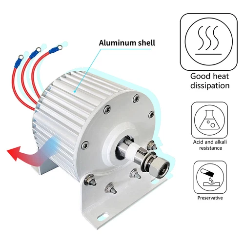 Motore generatore magnete permanente trifase 3000W 24V 48V 220V per turbine eoliche - Foto 14 di 25