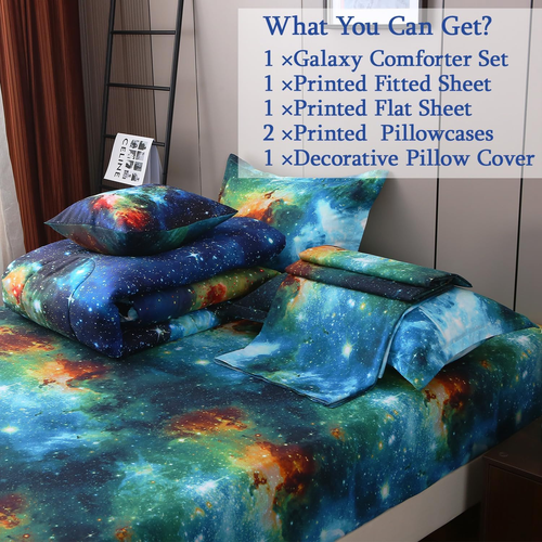 Outer Space Themed Comforter Set - Bedding with Sheets (Multiple Pieces) - Picture 5 of 8