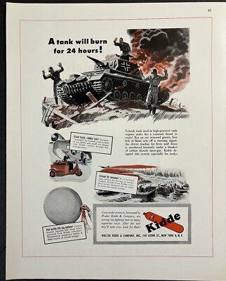 #ad #ad 1944 Walter Kidde amp; Company Inc. Gases Under Pressure Tanks Vintage Print Ad $10.95