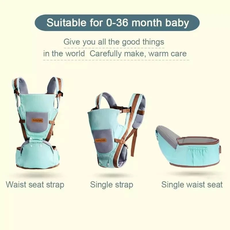 Portabebés Ergonómico con Asiento de Cadera Canguro Delantero y Trasero para Bebés a Niños Pequeños Foto 3 de 4