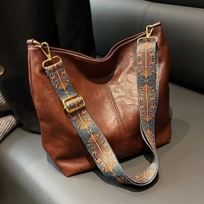 Damen Shopper Handtasche Hobo-Bag Schultertasche Umhängetasche Leder Optik