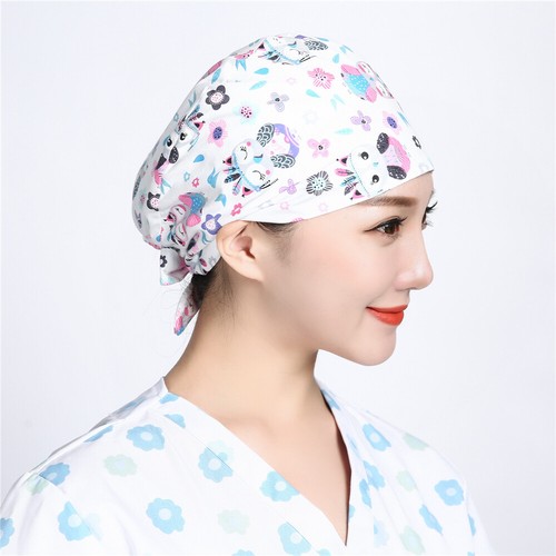 Men Women Cotton Surgical Caps Doctors / Nurse Scrub Hat Working Head Wear Cap - Picture 160 of 347