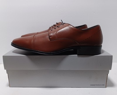 New* Kenneth Cole Collection Size 11 M Cognac Lesson Plan Unlisted Dress Shoes