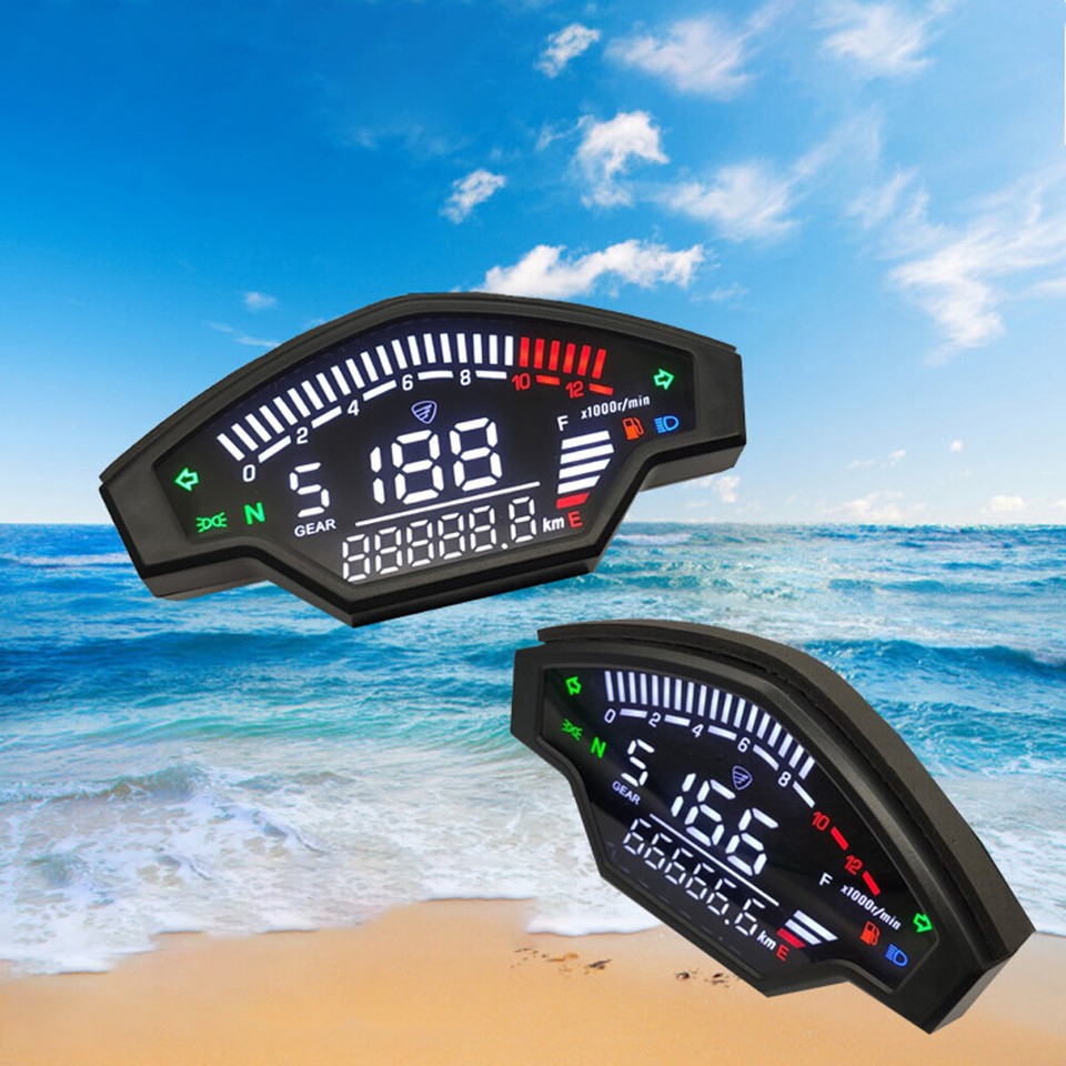 Motorcycle Speedometer LCD Display Electronic Tachometer Odometer for