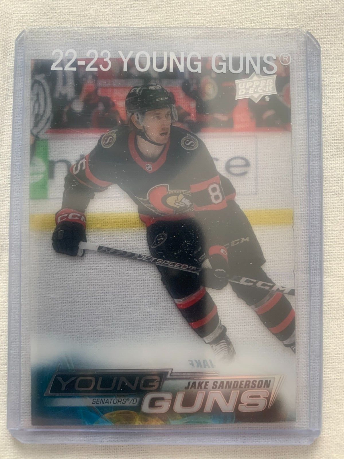 2022-23 upper deck series 2 young guns clear cut Jake Sanderson Ottawa #466