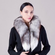 Women Luxury Whole Fox Fur Scarf Neck Warmer Collar Warm Scarves Winter Outdoor