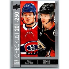 2021-22 Upper Deck Hockey Series 1 #250 Cole Caufield/Trevor Zegras Checklist