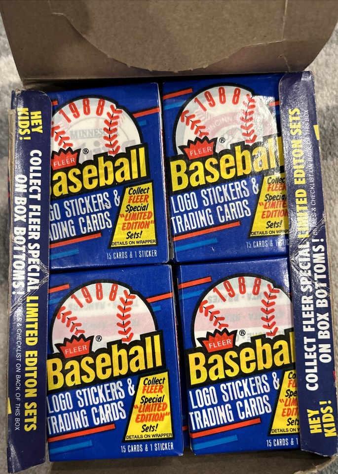 1988 Fleer Wax Box Baseball Cards 36 Sealed Packs eBay