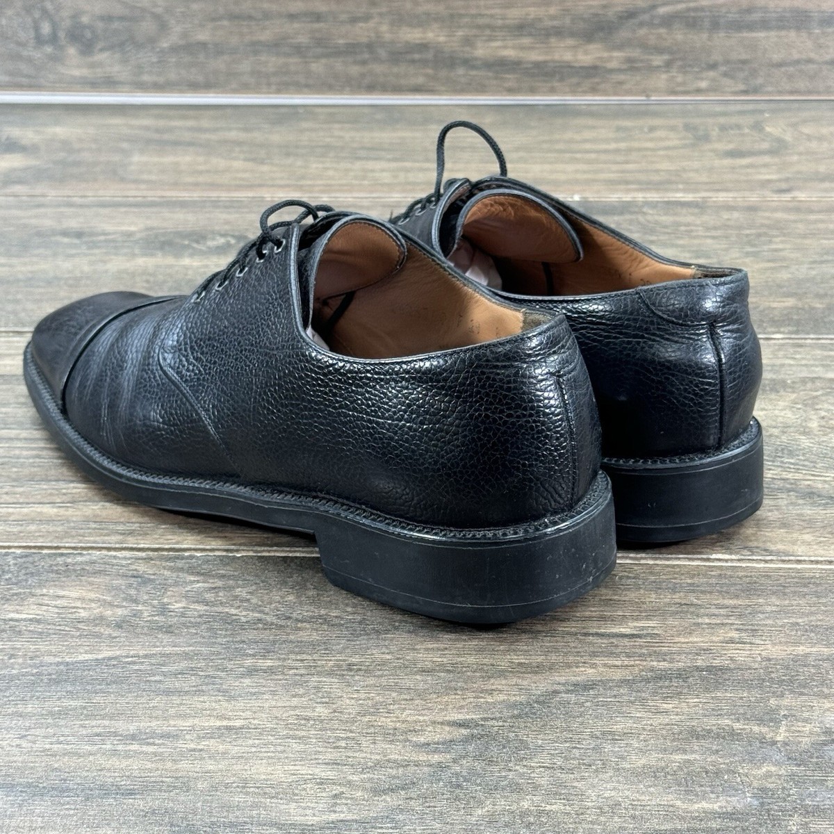 Ferragamo 8 D Black pebble calf lace up shoes Oxford loafers leather Salvatore Ferragamo Dress Shoes Mens 8 D Black Pebble Grain  main image 3