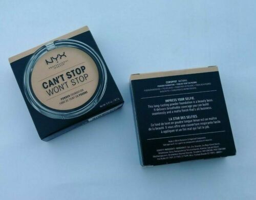 2pk NYX Can't Stop Won't Stop Powder Foundation, Natural CSWSPF07, Vegan - Picture 2 of 7