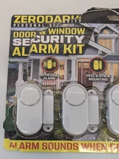Zerodark Door & Window Security Alarm Kit 5 Pack Set Peel & Stick On/Off Switch