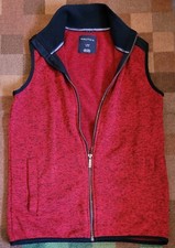 Nautica Youth Boys L Red Full Zip Sleeveless Vest