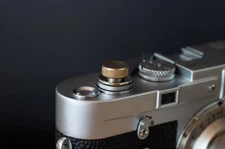 NANIGASHI Brass Shutter Release Button L Natural Finish Made in Japan